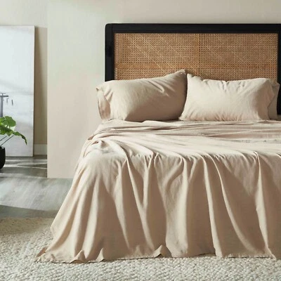 Orion Cotton Linen Blend Garment Washed Deep Pocket Bed Sheet Set - Image 1 of 4