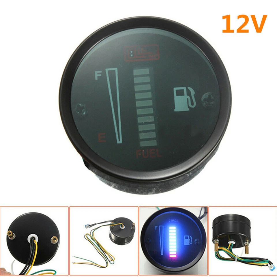 Medidor de nivel de combustible 12V para moto coche 10 LED medidor de nivel de combustible Foto 1 de 4