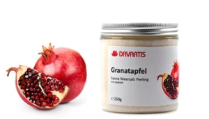 (31,80 EUR/kg) Davartis - Sauna Meersalz Peelingsalz Granatapfel - 250g - Bild 1 von 1