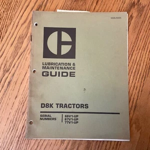 CAT Caterpillar D8K LUBRICATION & MAINTENANCE MANUAL TRACTOR DOZER, 66V 76V 77V - Picture 1 of 4