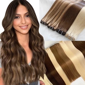 Double Weft Hair Extensions Sew In Weave Remy Russian Human Hair 100g Pre Bundle - Picture 1 of 69