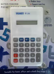 TEXET TF-231 BATTERY POWERED WHITE ELECTRONIC POCKET CALCULATOR (NEW) Y2K (RARE) - Picture 1 of 4