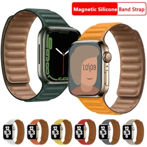 Silicone TPU Band Link Magnetic Loop Strap for Apple Watch 7 6 SE 5 4 3 Series - Picture 1 of 32