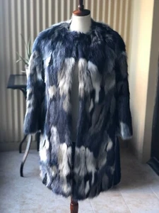 Premium Quality Woman Multicolored Faux Fur Trendy over the knee Coat Sz M SALE - Picture 1 of 6