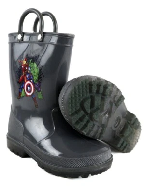 Avengers Light-Up Niños Botas de Lluvia Niños Talla 7 Marvel Comics Gris Nuevo Con Etiquetas Foto 1 de 4