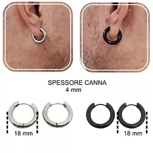Orecchini da uomo a cerchio in acciaio inox argento cerchietti donna doppi nero - Bild 1 von 19