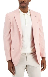 $495 Nautica Men's Modern Fit Solid Pink Linen Suit 42S 36 x 32 yap3025 - Picture 1 of 1