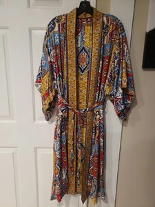 NWT Haute Hippie Psychedelic Belted Long Kimono Dress /Kaftan Sz M - Picture 1 of 8