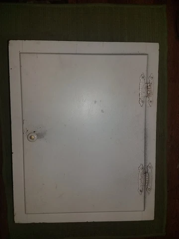 Small handmade solid wooden primitive, antique, vintage hanging medicine Cabinet Cover