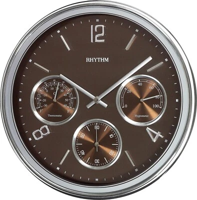 Reloj de Pared Rhythm Moderno Contemporáneo, Termómetro, Hidrómetro Cronómetro Foto 1 de 3