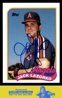 1989 Topps Jack Lazorko card #362 California Angels IP/In Person Autograph/Auto - Image 1 of 2