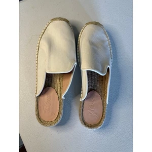 J Crew Canvas Espadrille Slipper Elfenbein Pantolette Größe 10 - Bild 1 von 5