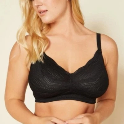 Cosabella Dolce Bralette Curvy Negro Encaje XL Romántico Femenino Lencería Informal  Foto 1 de 4