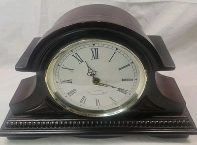 Westminster  Mantle Clock Quartz Chime Mahogany Wood Battery Operated Tested - Image 1 of 4