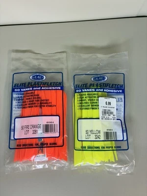 AAE Elite Plastifletch Vanes Orange & Yellow 50 Each Pack Total Of 100 - Image 1 of 2