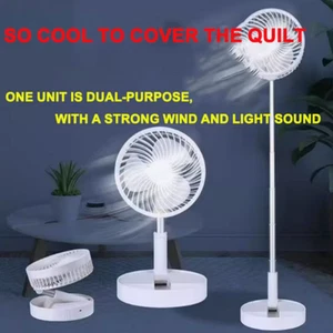 Cordless Fan Telescopic Folding Cooling Wireless Whit USB Portable Rechargeable - Picture 1 of 9