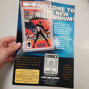 1999 Comics Guaranty Print Ad/Poster CGC Marvel Secret Wars Black Spider-Man Art - Picture 1 of 5