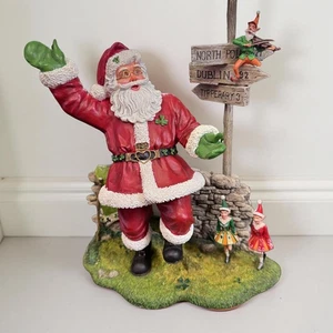 Vintage Danbury Mint Irish Santa Figur Weihnachtsdeko keltisches Schild Kobold Elfe - Bild 1 von 16
