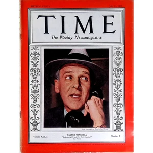 Time Magazine JUL 11 1938 Journalist Walter Winchell Cover Weekly News & Events - Picture 1 of 13