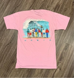 Vtg 1987 Hobie Surf Women’s Pink Made in USA Surfing Graphic Tee Sz L - Picture 1 of 8