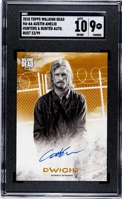 The Walking Dead Austin Amelio Dwight Hunters & Hunted HA-AA /99 2018 Topps SGC - Image 1 of 4