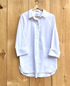 Chico’s EUC No Iron Chic Stretch Long White Button Up Top Blouse - Picture 1 of 6