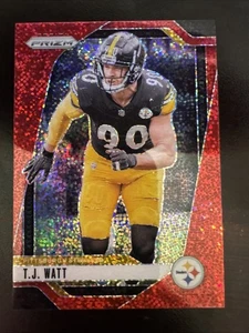 2024 Panini Prizm - T.J. Watt #245 Red Sparkle Prizm - Picture 1 of 2