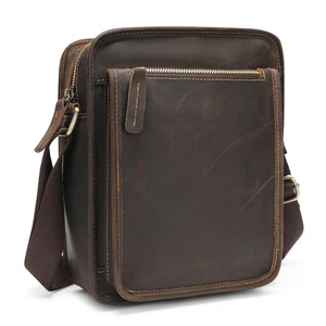 Kleine Leder Messenger Bag für Herren Schultertasche Vintage Crossbody Bag Männer Pu... - Bild 1 von 7