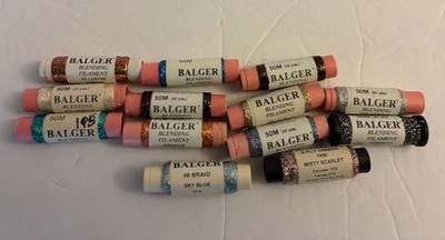 Vintage Lot of 13 BALGER Metallic Thread Blending Filament Made in France - Image 1 of 3