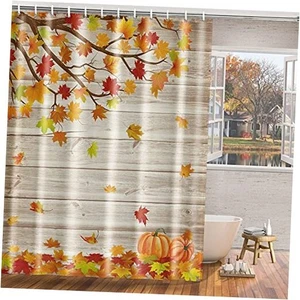 Fall Shower Curtain Thanksgiving Pumpkin Shower 59"W x 72"L (Pack of 1) Board - Picture 1 of 7
