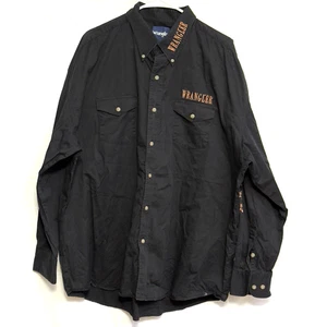 Camisa Wrangler Western Abotonada, XXL, Negra, Bordada Oro Rosa - Imagen 1 de 10