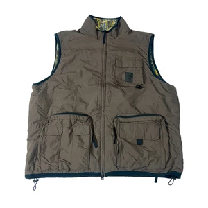 Timberland Reversible Nylon Utility Vest Field Outdoor Fleece Size Large - Picture 1 of 9