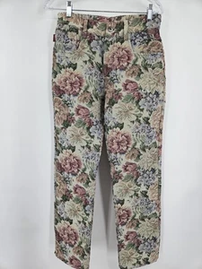 Pleasures Woven Floral Tapestry Trouser Pants Designer 5-Pocket Poly EUC - Picture 1 of 5