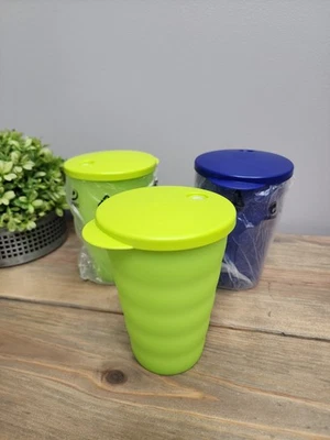 Vasos apilables de 16 oz TUPPERWARE Impressions #3515 sello de paja sin goteo #4184  Foto 1 de 4