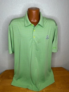 Camisa de golf Under Armour Heat Gear S/S para hombre XL extra grande a rayas verdes polietileno - Imagen 1 de 5
