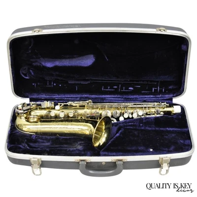 Saxofón de banda alta de latón vintage Conn USA M52762 "Shooting Star" en estuche Foto 1 de 4