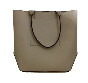 M&S Women's Tote Bag Large Cream Faux Leather Pocket Magnetic Snap Lined New F1 - Picture 1 of 8