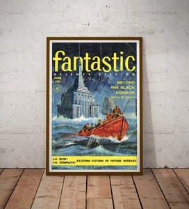 1955 New York Sci-Fi Poster – Vintage Pulp Art Magazine Print (Multiple Sizes) - Picture 1 of 6