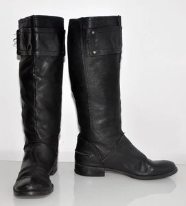 Nine West Tobeornot Black Genuine Leather Women's Knee Boots Size 10 - Picture 1 of 7