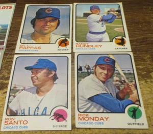 4) 1973 Topps Chicago Cubs baseball cards #21 Hundley #44 Monday #70 Pappas #115 - Picture 1 of 2