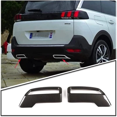Отделка задней трубы глушителя для Peugeot 3008 5008 4008 17-22 ABS углеродное волокно - Изображение 1 из 4