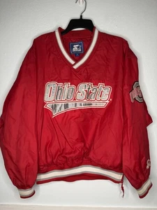 Chaqueta cortavientos suéter Starter Ohio State Buckeyes vintage años 90 Y2K fútbol americano - Imagen 1 de 10