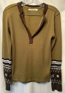 Free People We The Free Women's Size M Mikah Layering Cuff Army Green Combo Top - Picture 1 of 9