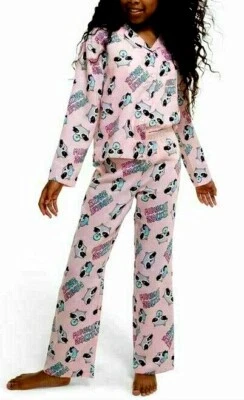 Justice Girl Pajamas Set Raccoon Midnight Snacker Shirt Pant Donut Pink 10 L NWT - Image 1 of 3