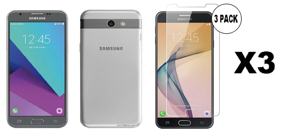 3 X TEMPERED GLASS FOR SAMSUNG GALAXY J3 EMERGE, PRIME,ECLIPSE,LUNA PRO,SOL 2 - Image 1 of 1
