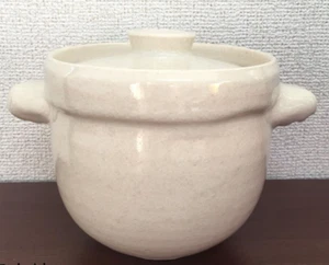 Banko Ware 1-Go Rice Pot Donabe Ceramic Clay Earthen White Made in Japan - Picture 1 of 3