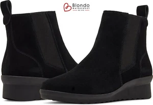 STIVALETTO DONNA BIONDO NUOVO CON SCATOLA $150 STRINGER IMPERMEABILE NERO ZEPPA SUIDE. TAGLIA 8,5 M - Foto 1 di 13