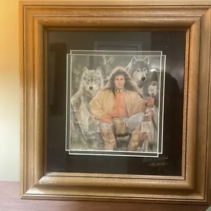 "Estampado vintage ""The Hunters"" de Maiji firmado ""Best Wishes"" 13""x14" - Imagen 1 de 3