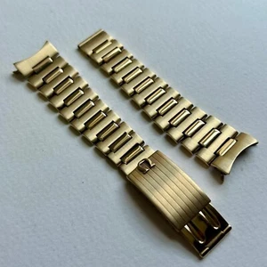 Genuine OMEGA 9 Carat Gold Watch Bracelet 398.5001 Vintage 1960s/70s 18mm Lug - Picture 1 of 9