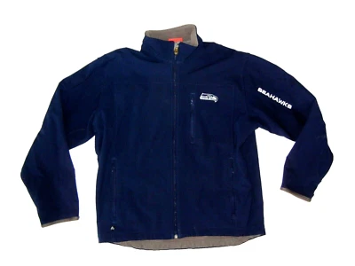 SEATTLE SEAHAWKS Team Blue NFL FOOTBALL SOFT SHELL JACKET Fan Gym Coat Men's L - Image 1 of 4